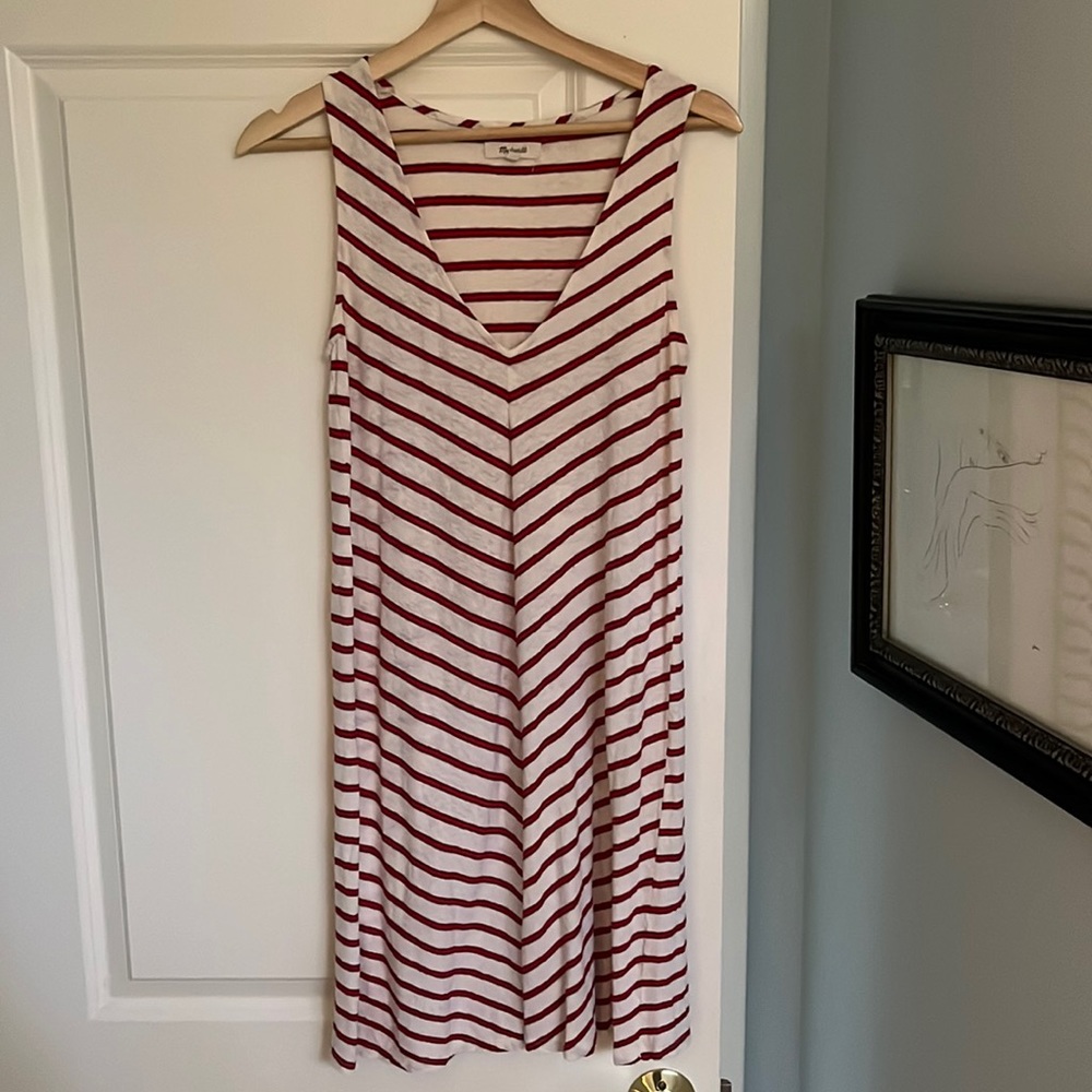 Madewell Striped V-Neck midi tank dress. Size XS.